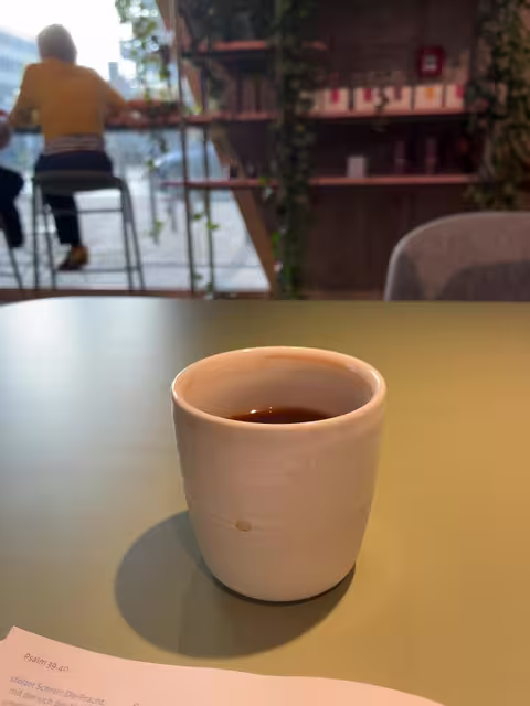 a cappuccino in Tübingen · Germany, an 8